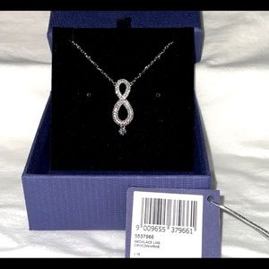 Swarovski Infinity Necklace, White, Rhodium Plated